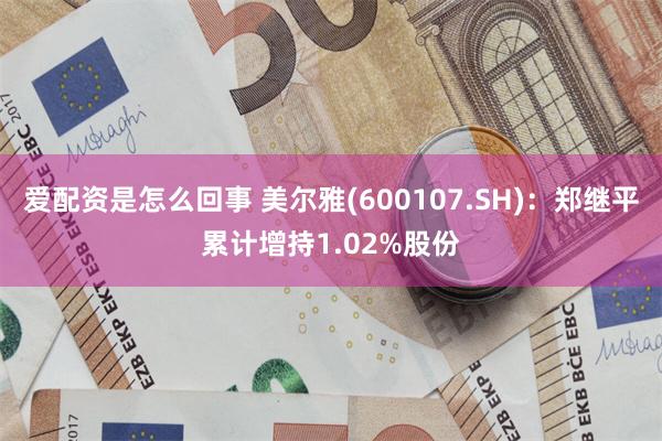 爱配资是怎么回事 美尔雅(600107.SH)：郑继平累计增持1.02%股份