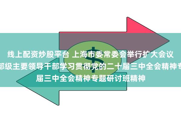 线上配资炒股平台 上海市委常委会举行扩大会议，传达学习省部级主要领导干部学习贯彻党的二十届三中全会精神专题研讨班精神