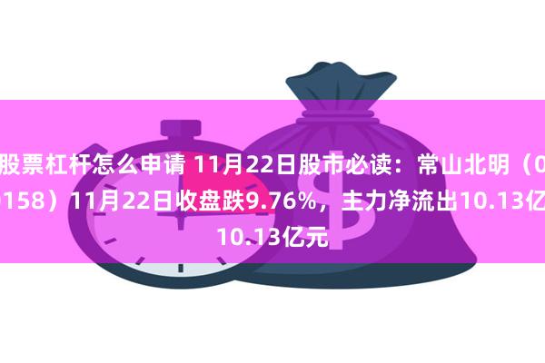 股票杠杆怎么申请 11月22日股市必读：常山北明（000158）11月22日收盘跌9.76%，主力净流出10.13亿元