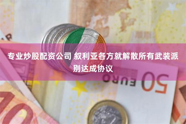 专业炒股配资公司 叙利亚各方就解散所有武装派别达成协议